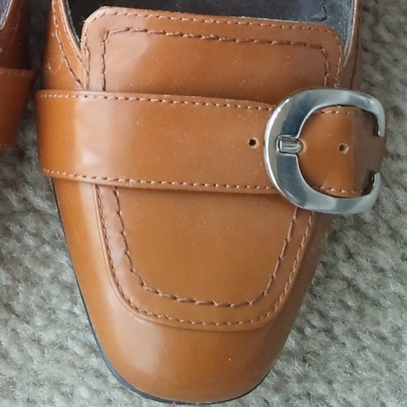 Enzo Angiolini 6.5 Tan 3" Leather Stacked Heel - Picture 2 of 7